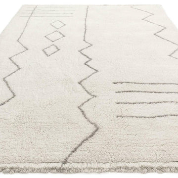 Washable Azera Tribal Modern Moroccan Berber Hand-Woven Textured Soft Plush Mid-Height Wool Shaggy Cream/Stone Grey Rug-Asiatic Carpets-Rug Love - The Most Loved Rug Store
